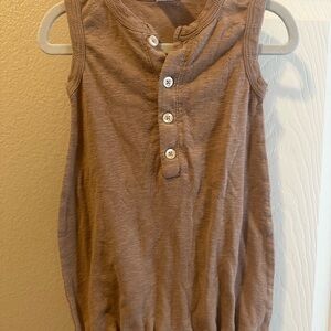Kate Quinn Brown Knit Pointelle One Piece Tank Top